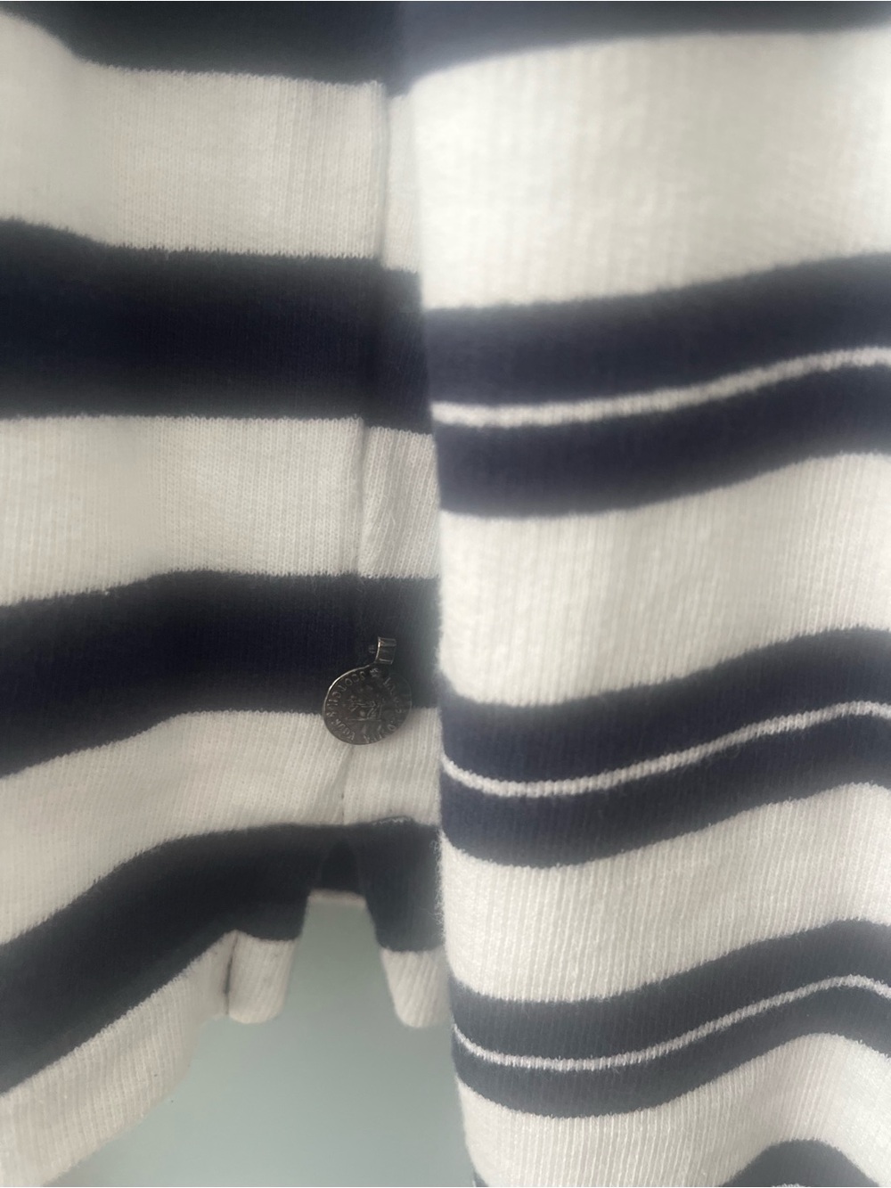 Scotch & Soda Navy and White Striped Long-Sleeve Tee with Red Lip Patch - Picture 4 of 4
